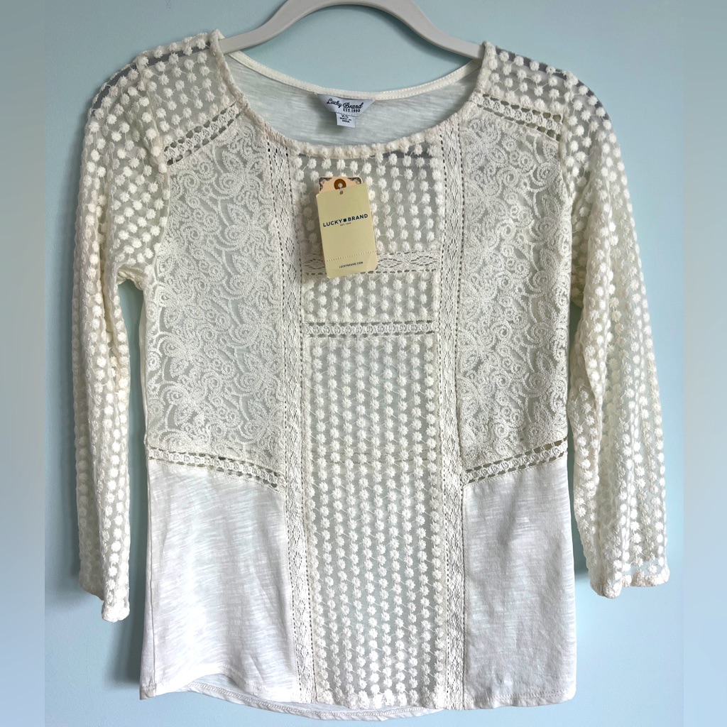 Brand New Lucky Brand White Top 50 Off